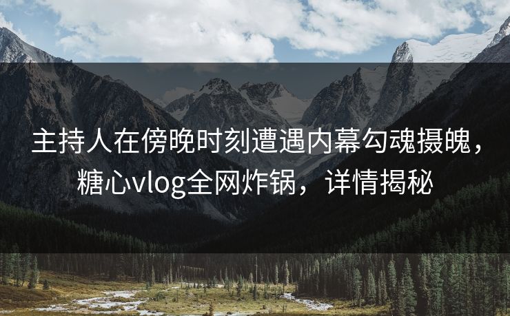 主持人在傍晚时刻遭遇内幕勾魂摄魄，糖心vlog全网炸锅，详情揭秘