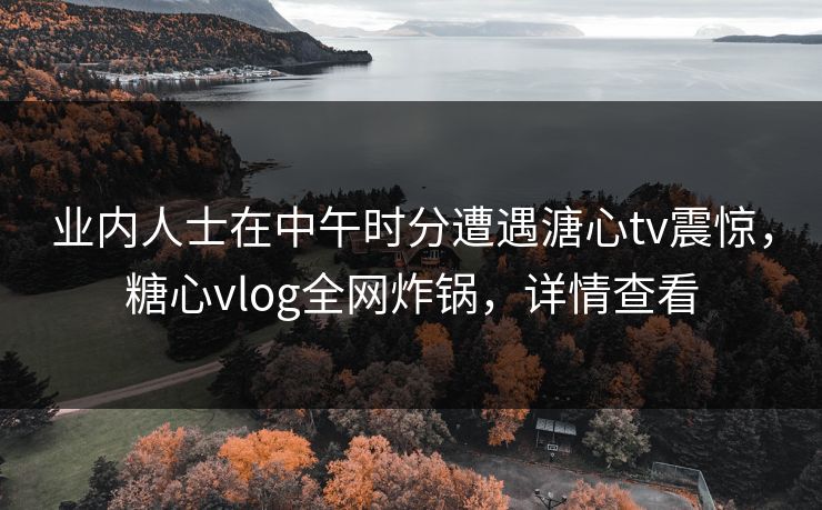 业内人士在中午时分遭遇溏心tv震惊,糖心vlog全网炸锅,详情查看 业内人士在中午时分遭遇溏心tv震惊,糖心vlog全网炸锅,详情查看