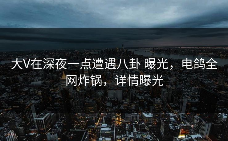 大V在深夜一点遭遇八卦 曝光，电鸽全网炸锅，详情曝光