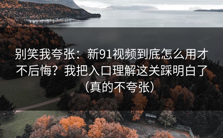 别笑我夸张：新91视频到底怎么用才不后悔？我把入口理解这关踩明白了（真的不夸张）